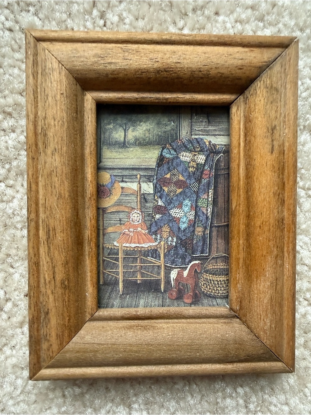 Wilma B Vincent LE Rustic Americana Print Wood Frame Wall Small Art
